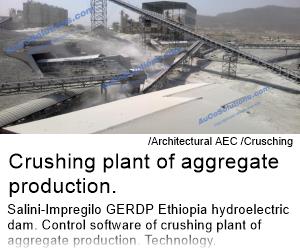 Crushing plant of aggregate production