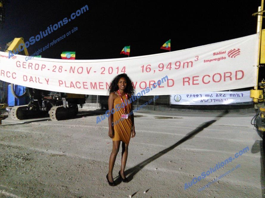 November 28, 2014: Salini-Impregilo three time WORLD RECORD OF RCC DAILY PLACEMENT (GERDP - Ethiopia)