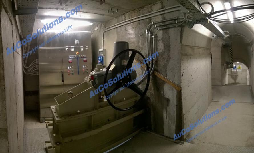 Control equipments inside the dam, front