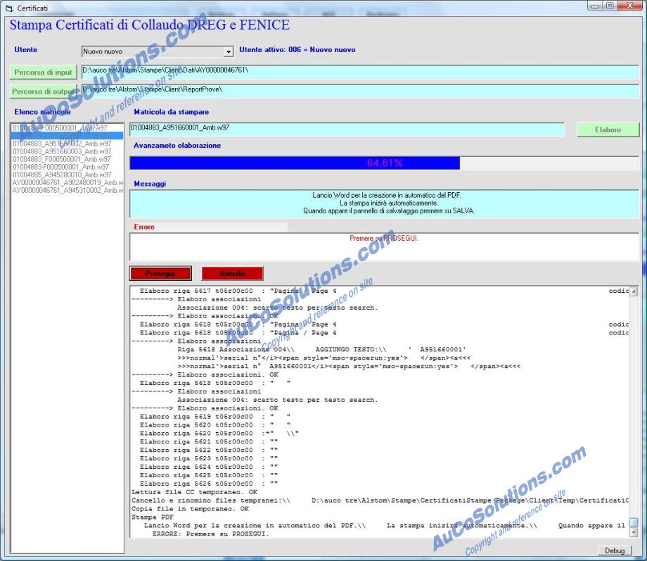 HMI software of routine test certificate